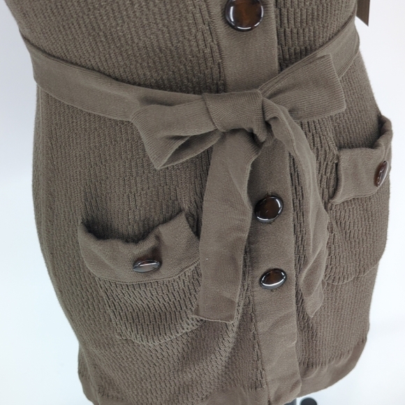 01558 Banana Republic Knit Belted Cardigan Green Size Medium preppy Business - Picture 4 of 7